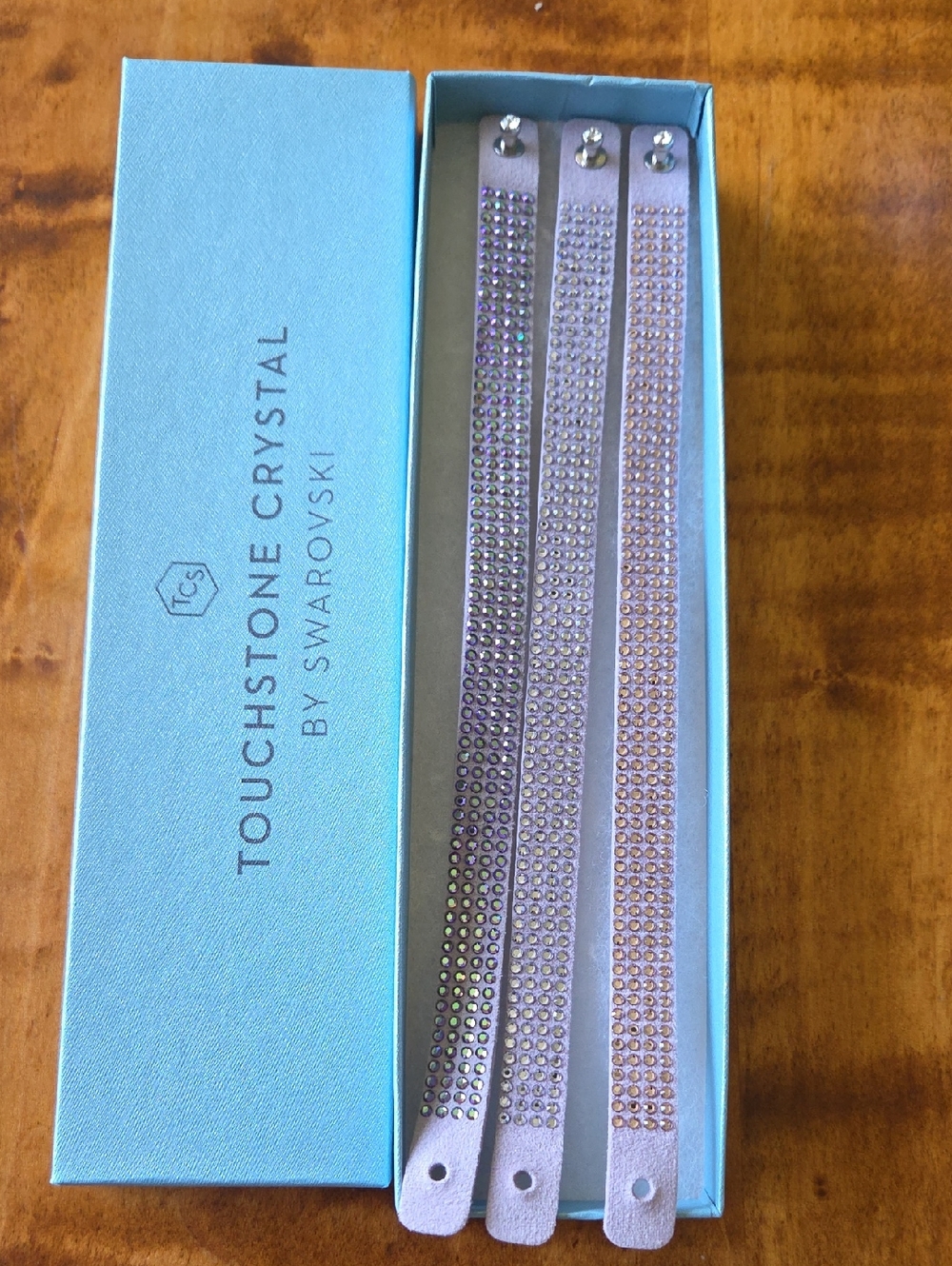 Touchstone Crystal by Swarovski Crystal Tri-Wrap Bracelet - Light Lavender